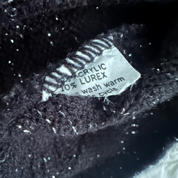 Vintage 80s Arielle Mock Neck Pullover Sweater Metallic Sparkle - Picture 4 of 8